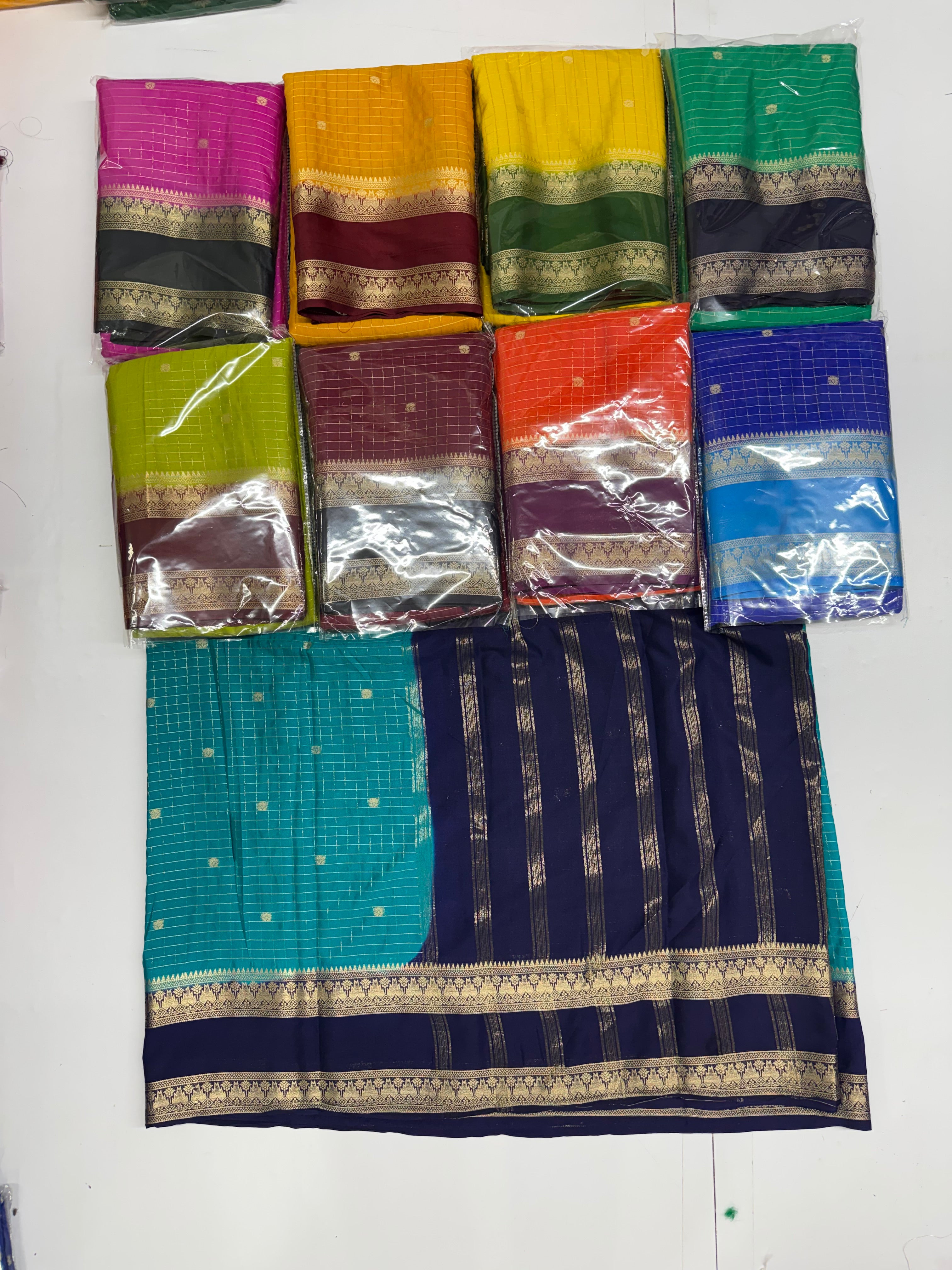 premium semi mysore silk chex